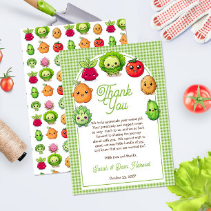 Söt Liten Grodd Kawaii Grönsaker Baby Shower Tack Kort