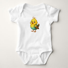 Söt liten gul kycklingbaby bodysuit t shirt