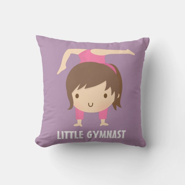 Söt liten gymnastikflicka Gymnastikrumsdekoration Kudde (Framsida)