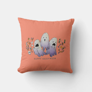 Söt liten Halloween-häxa och kattunge Kudde