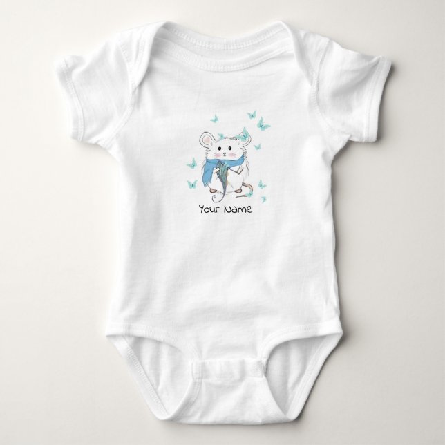 Söt liten hamster & fjärilar Anpassad T Shirt (Framsida)