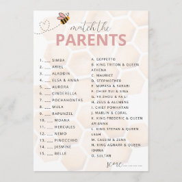Söt Liten Honey Baby Shower Föräldraspel Anteckningskort