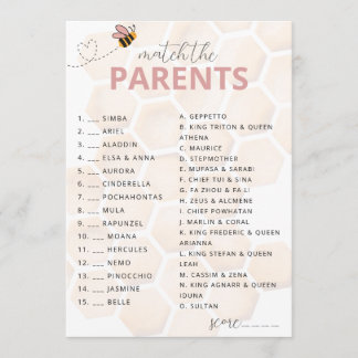 Söt Liten Honey Baby Shower Föräldraspel Anteckningskort