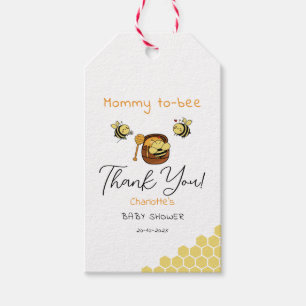 Söt Liten Honungsbi Med Sött Honung Baby Shower Presentetikett