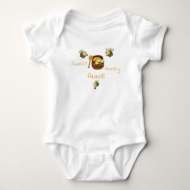 Söt Liten Honungsbi Med Sött Honung T Shirt (Framsida)