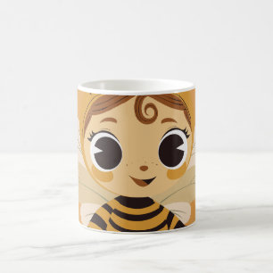 Söt liten humlebipig illustration kaffemugg