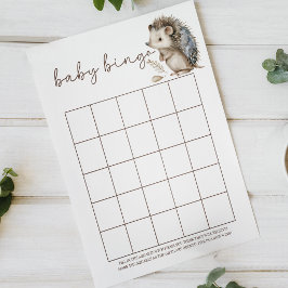 Söt Liten Igelkott Bebis Bingo Baby Shower Lek Poster