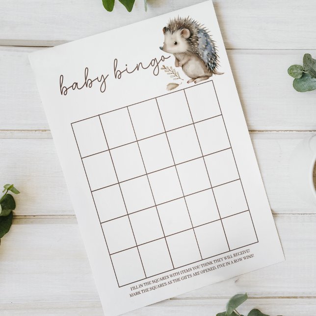 Söt Liten Igelkott Bebis Bingo Baby Shower Lek Poster (Skapare uppladdad)