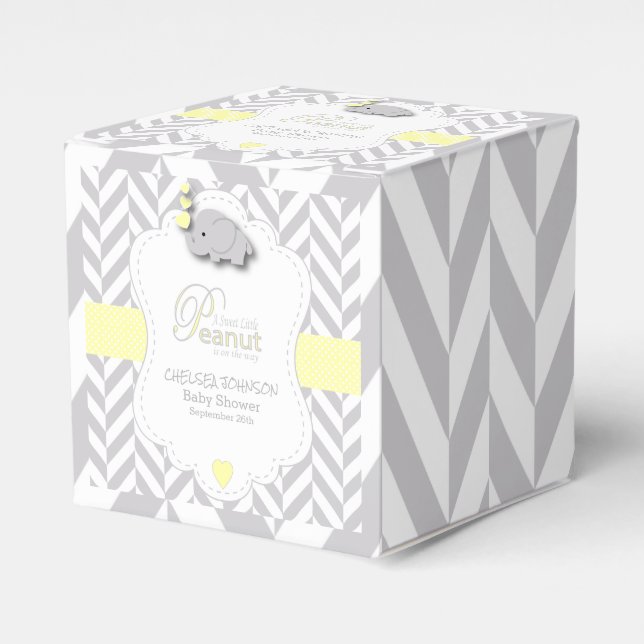 Söt liten jordnöt  Elefant Baby Shower Presentaskar (Framsidan Sidan)