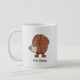 Söt Liten Kaffebojne Som Gör Sitt Bästa Kaffemugg