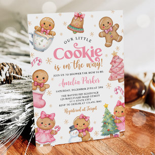 Söt Liten Kaka Vinter Jul Bebis Shower Inbjudningar