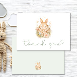 Söt Liten Kanin Baby Shower Tackkort Tack Kort