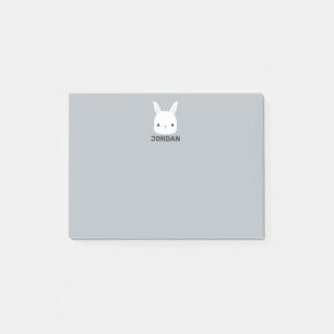 Söt liten kanin kanin med personligt namn post-it block