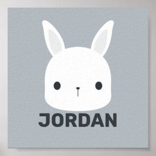 Söt liten kanin med personligt namn Po Poster
