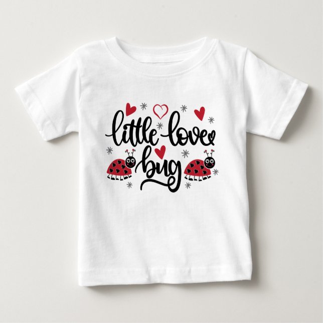 Söt liten kärleksbugg ordkonst flickor Baby T-Shir T Shirt (Framsida)