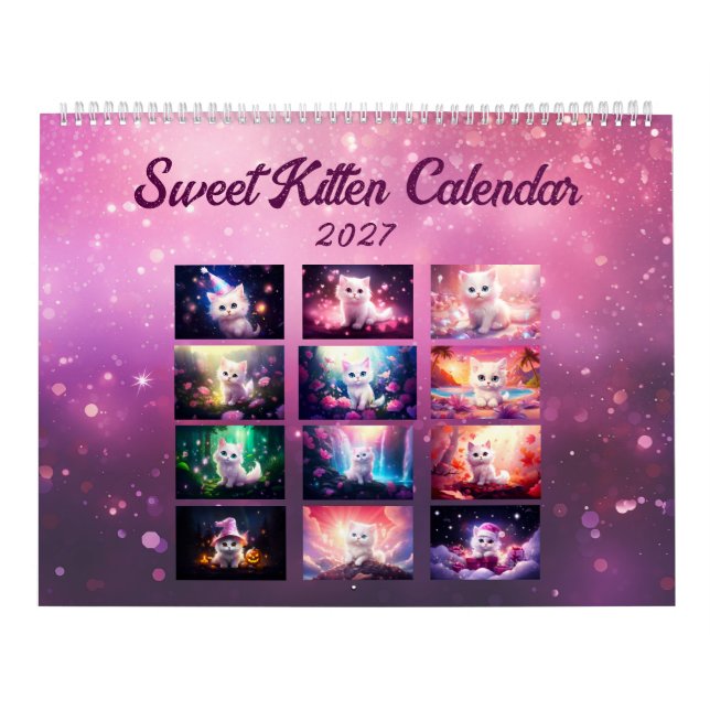 Söt Liten Katt 2027 Års Magi Kalender (Omslag)