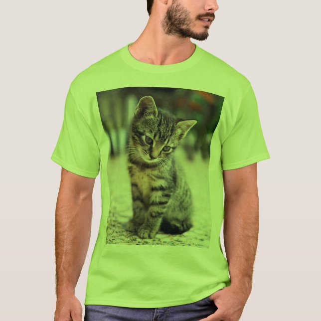Söt Liten Katt Älskare Grafisk T-Shirt - Herrtröja (Framsida)