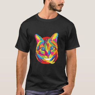 Söt liten katt färgglad för katt  Kattpappa Kattma T Shirt