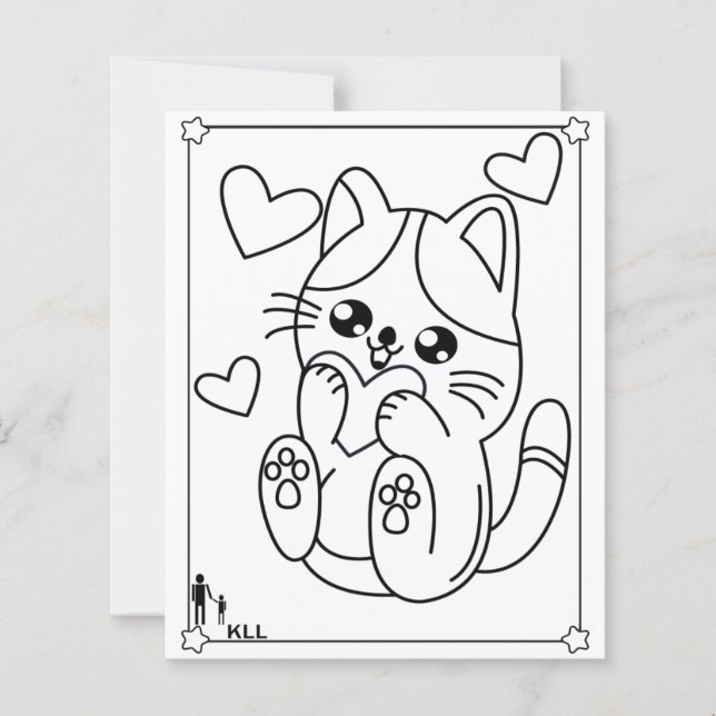 Söt liten katt färgläggning (Framsida)