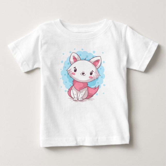 Söt Liten Katt  T Shirt (Framsida)