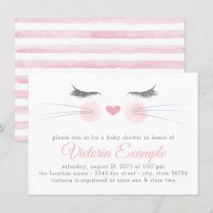 Söt liten kattunge baby shower inbjudningar