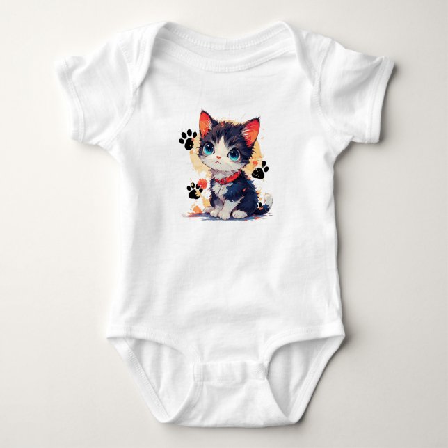 Söt liten kattunge Baby T-shirt (Framsida)