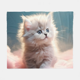 Söt liten kattunge  fleecefilt