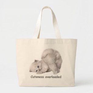 Söt liten kattunge-porträtt Totebag Jumbo Tygkasse