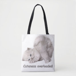 Söt liten kattunge-porträtt Totebag Tygkasse