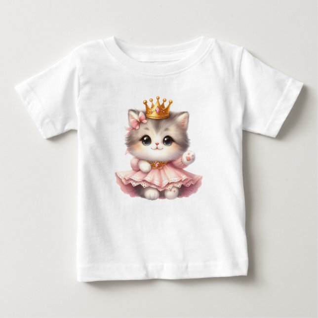 Söt liten kattungeprinsessa t shirt (Framsida)