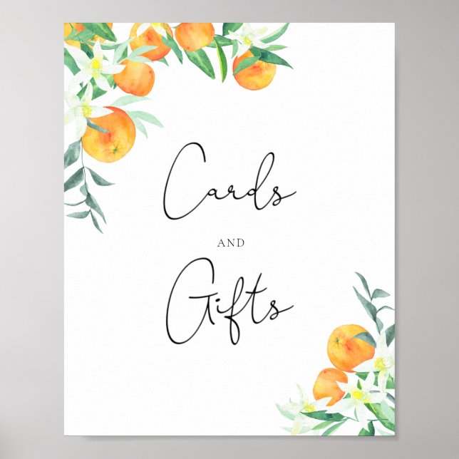 Söt liten kort och present baby shower poster (Framsidan)