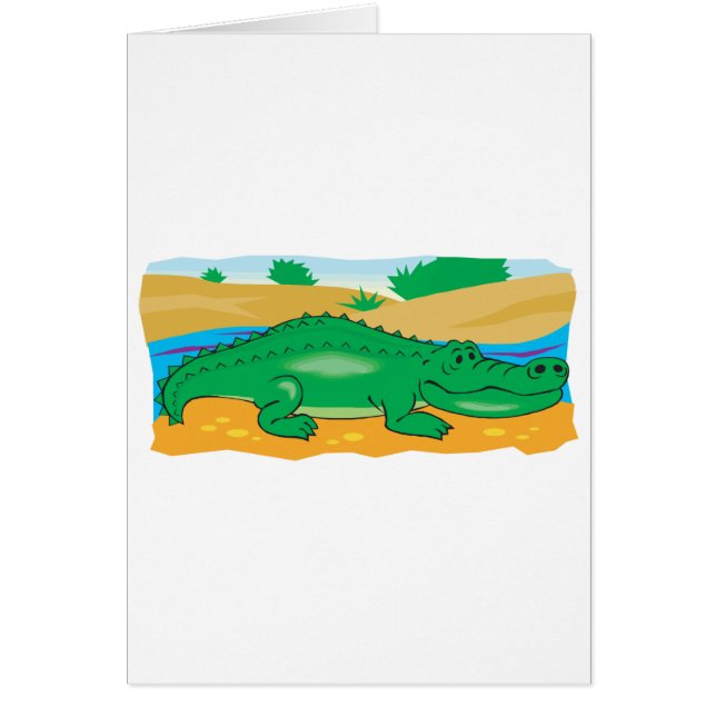 söt liten krokodil hälsningskort (Framsidan)