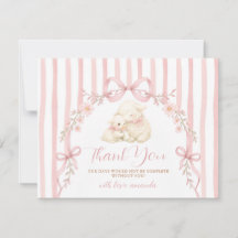 Söt liten lamm baby shower Rosa Bow Stripe