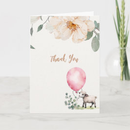 Söt liten lammskabb Blommigt Babykläder Tack Kort