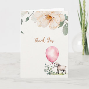Söt liten lammskabb Blommigt Babykläder Tack Kort