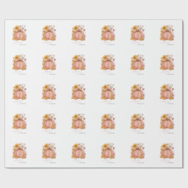 Söt liten lapp lykta pumpa blommor är på väg presentpapper