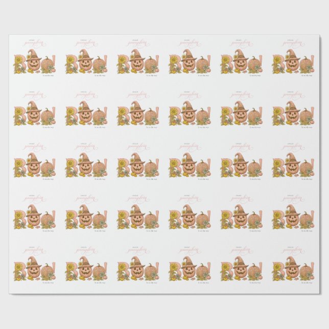 Söt liten lapp pumpa blommor är på väg presentpapper (Platt)