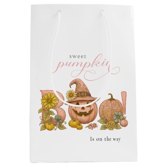 Söt liten lapp-pumpa med blommor är på väg (Framsidan)