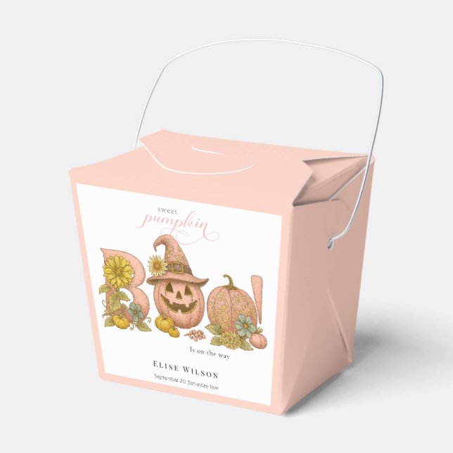 Söt liten lapp-pumpa med blommor är på väg presentaskar (Framsidan Sidan)