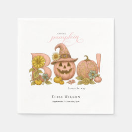 Söt liten lappturkos Pumpkin blommor är på väg Pappersservett