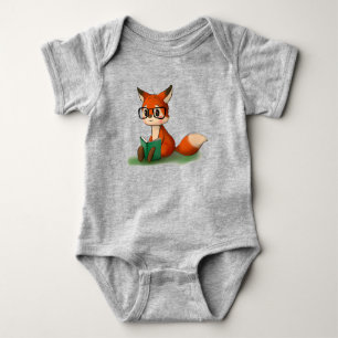 Söt Liten Läsning  Saga Bok Fox Djur Konst  T Shirt