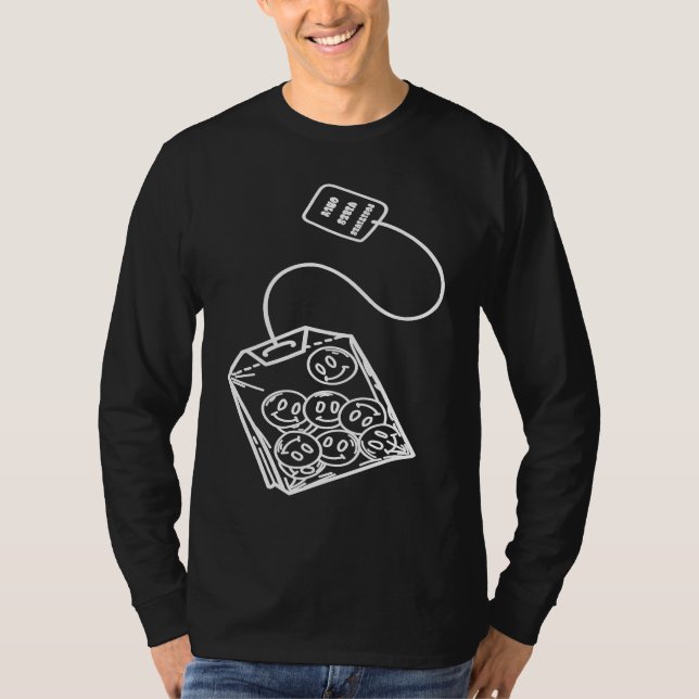 Söt Liten Leende Tekoffert Glad Ansikte Mysig T Shirt (Framsida)
