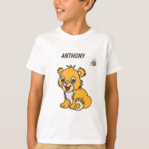 Söt liten lejon med bin T-Shirt