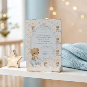 Söt Liten Mus Bebis Shower Inbjudan