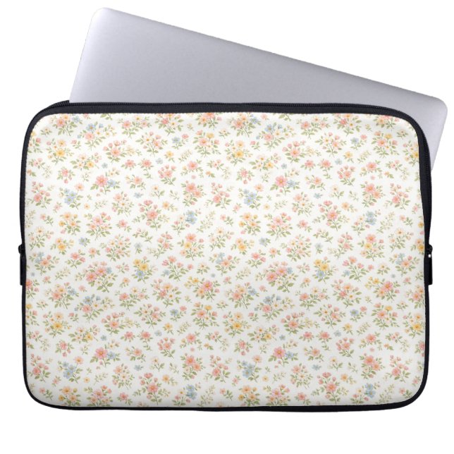 Söt liten naiv blomster-mönster laptop fodral (Framsidan)