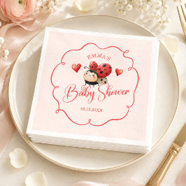 Söt liten nyckelpiga baby shower pappersservett