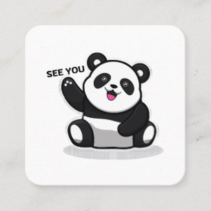 söt liten panda fyrkantigt visitkort