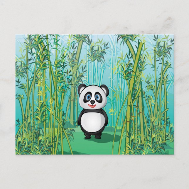 Söt liten Panda i bambuskog Vykort (Framsida)