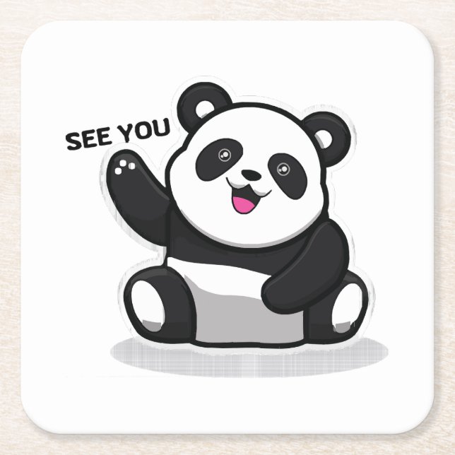 söt liten panda underlägg papper kvadrat (Framsidan)