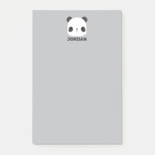 Söt liten pandabjörn med personligt namn post-it block